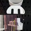 Estante de pared con tablero perforado mejorado y engrosado para uso doméstico, sin taladro, para almacenamiento en dormitorio, cocina y baño