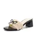 Sandalias de Tacón Alto Slip-On con Lazo de Piel Suave para Mujer, Sandalias de Verano Transpirables para Exteriores, Impresionantes y Que No Cansan los Pies, con Tacones Gruesos