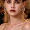 Pendientes Exagerados con Borlas Estilo Bohemio Retro Diseño de Nicho para Mujer Joyería para Orejas Estilo Étnico Pendientes Exóticos