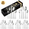 26 Modelos Nuevos de Vajilla de Acero Inoxidable 1010 Transfronteriza Juego de 16/24/30 Piezas Vajilla Occidental Cuchillo para Bistec, Tenedor, Cuchara Juego en Caja de Regalo