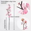 Rama Individual de Flor de Ciruelo Artificial de Alta Calidad, Flor Falsa de Ciruelo de Cera Estilo Chino, Flor Seca para Decoración de Sala de Estar en Casa, Arte Floral de Boda, Adorno Inspirado en Zen