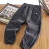 Calça Esportiva Casual de Veludo Cotelê Nova para Meninos Outono e Inverno Crianças Moda Nova Estilosa Calça Versátil com Cintura Estilosa