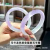 Pulseira Circular Macaron Gradiente Olho de Gato Gelo-Úmida Semi-Transparente Gradiente Roxo-Branco Suave Clareador de Pele Estilo Chinês Menina Pulseira de Jade