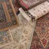 Tapete persa estilo vintage para sala de estar, quarto, varanda, cabeceira da cama, hall de entrada; tapete de chão à prova de poeira, resistente à sujeira, resistente ao desgaste, antiderrapante
