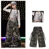 Ropa de Baile Jazz Hip-Hop para Niñas Traje de Pantalón Camuflado Genial y Atractivo para Niñas Ropa de Moda para Street Dance Infantil Presentación Escénica Infantil