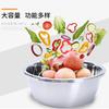 Fuente de Acero Inoxidable para Condimentos Estilo Europeo Cuenco para Sopa Tanque Redondo para Condimentos Lavabo Doméstico para Verduras Cuenco para Batir Huevos Ensaladera Engrosado