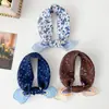 Lenço Quadrado Pequeno Floral de Algodão e Linho Vintage para Mulheres, Lenço de Cabeça Multifuncional na Moda e Estiloso, Protetor Decorativo de Pescoço para o Verão, Lenço de Seda, Cachecol