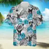 2026 Verano Más Vendido Europeo y Americano Cachorro Impresión Digital 3D Hawaiana Holgada Casual Cómoda Camisa de Manga Corta Venta al por Mayor