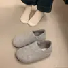 Zapatos peludos grises Beihuo para mujer, nuevo estilo otoño/invierno 2026, forrados de lana, que aumentan la altura, casuales, forrados de felpa, estilo Birkenstock