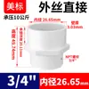 Conector Recto Roscado Macho de UPVC Rongsheng, Estándar Americano, Blanco, Sch40, con Inserto Roscado Interno, para Tuberías de Agua de PVC Químico