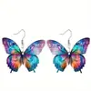Brincos Pendentes com Delicado Design de Borboleta Estilo Elegante e Fofo Joias de Acrílico Delicado Presente de Feriado Acessórios para Orelha