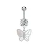 Comercio Electrónico Transfronterizo Nueva Serie de Mariposas de Acero Inoxidable Anillo de Ombligo con Circonita Clavo de Ombligo Microincrustado Joyería para Piercing Venta al Por Mayor