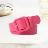 Nueva Moda Estilo Coreano Cinturón para Mujer Hebilla Cuadrada Color Caramelo Estilo Chic Simple Versátil Cinturón para Jeans Vestido