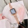 Para apple watch iwatch 7/6/5/4/3/2/1 generación se textura cisne taladro fino s10 correa moda