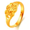 Anel Dourado Areia para Mulheres, Cor Duradoura, Estilo Doce de Nicho, Anel Aberto de Ouro Imitação, Acessório de Liga de Cobre de Imitação, Novo Produto Atacado