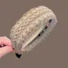 Faixa de Cabeça Outono e Inverno para Mulheres, Faixa de Cabeça de Aba Larga para Lavar o Rosto, Coque de Cabelo Retrô com Topo Alto, Acessório de Cabeça de Luxo Acessível para Uso Externo