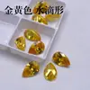 Gemas Amarillas Doradas en Forma de Lágrima al por Mayor, Circonias Sueltas en Forma de Pera para Joyería, Aretes, Colgantes y Accesorios