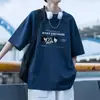 Camiseta de Manga Corta para Hombre Estilo Retro Americano Verano 2026 Nueva Marca de Moda Holgada Casual Camiseta de Media Manga Estampada con Letras Ropa para Hombre