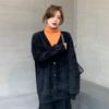Cardigan de Punto con Cuello en V de Terciopelo de Visón de Color Puro Estilo Japonés 2025 Otoño e Invierno Nuevo Suéter Holgado de Estilo Perezoso Moda Chaqueta para Mujer