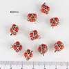 Bola hueca de aleación dorada mate con incrustaciones de gemas de puntos rojos y azules, bola de diamante con puntos de plata antigua, accesorios para jugar con texto DIY