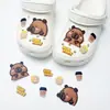 Acessórios de decoração de sapatos DIY para Crocs, fivelas decorativas fofas de pelúcia 3D de desenhos animados, leão e gato do zoológico para a superfície do sapato