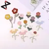 Ropa Calcetines Ropa Decoración Bordado Parche Pequeño de Tela Creativo Poliéster Colorido Mitad Flor Tulipán Parche Bordado Parche