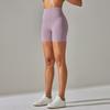 Em estoque Calça Fitness Reta Nude Brocado Dupla Face Esfoliante Cintura Alta Slim Fit Bumbum de Pêssego Calça de Três Pontos Calça de Yoga Apertada