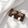 Nuevos Pendientes de Borlas con Pedrería, Diseño de Mariposa y Flor, Perlas S925 como Cierres, Pendientes Largos Elegantes y con Estilo que Hacen que el Rostro Parezca Más Delgado