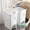 Lixeira Doméstica de Grande Capacidade Especial para Banheiro com Tampa Abertura Dupla Pedal Pé Cozinha Quarto Lixeira
