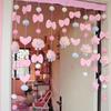 Cortina de porta com estampa de coração de cerveja em nuvem rosa, cortina divisória para decoração de quarto infantil, vestiário, sala de aula