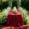 Toalha de Mesa para Casamento ao Ar Livre 2026 Novo Estilo Luxo Leve Sensação de Alto Padrão Branco Puro Mesa de Sobremesas Mesa de Exposição Especial Toalha de Mesa Retangular