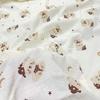 Touca Crepe Estampada Dupla Camada de Algodão Estampa Urso Crepe Gaze de Algodão para Bebê Roupa Infantil Calça à Prova de Mosquitos Tecido
