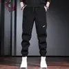Calças Masculinas Outono e Inverno Calças de Moletom Casuais Masculinas com Forro de Fleece Calças de Veludo Grossas Modelo Harem Relaxado