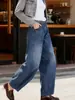 2025 Amazon Mais Vendido Transfronteiriço Retrô Americano Jeans Azul Novo Calça de Perna Larga Solta Moda Feminina Estilo Quente