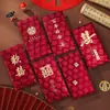Sobres rojos de boda con diseños de peonías y rosas en relieve de alta calidad, con impresión en pan de oro del carácter chino para "alegría", adecuados para regalos de boda.