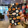 Capa de celular Halloween estilo americano com estampas de abóbora e fantasma em desenho animado, capa de celular para comércio exterior para iPhone 16