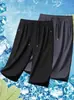 Novedad Verano 2026 Pantalones Cortos de Seda Helada para Hombre, Pantalones Casuales Finos, Alta Elasticidad, Secado Rápido, para Fitness Running, Pantalones de Seda Helada de Tres Cuartos