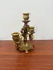 Candelabro Barroco Vintage de 3 Brazos de Resina, Portavelas Dorado Antiguo con Vasos de Aluminio para Boda y Decoración de Mesa del Hogar