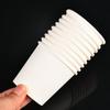 Vaso de papel desechable de color blanco sólido con logo imprimible en stock, para oficina, comercial, hogar, grueso, para café, publicitario