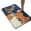 Alfombra de Imitación Cachemir con Animales Lindos de Dibujos Animados, Tapete Decorativo para Sala de Estar, Tapete Absorbente para Puerta de Baño, Tapete para Suelo de Entrada
