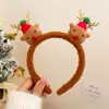 Diadema Linda de Peluche con Cabeza de Alce para Mujer Disfraz de Navidad Diadema Alta con Cráneo y Astas Hombre de Jengibre Otoño e Invierno Pinza para Lavarse la Cara