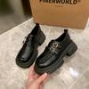 Sapatos Oxford de Couro Marrom Estilo Britânico Retrô para Mulheres 2025 Outono e Inverno Novos Flats JK Estilo Japonês Sapatos Loafer Versáteis de Solado Grosso