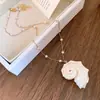 Collar con Colgante de Concha de Caracol con Perlas Estilo Vacacional Moda Versátil Cadena para Clavícula Lujo Ligero Sensación de Alta Gama Collar para Mujer