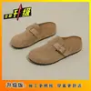 Zapatos Birken Boken slip-on de suela gruesa y tacón oculto, medias zapatillas de punta cerrada para mujer, uso exterior, estilo coreano, novedades para verano y otoño