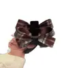Presilha de cabelo de lã xadrez estilo coreano com laço, tamanho pequeno, para mulheres, outono/inverno, presilha para franja lateral, novo modelo de presilha tubarão 2026