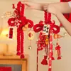 Colgante Nudo Wanzi Año 2027 Año de la Oveja Decoración Ambiente de Año Nuevo para Festival de Primavera Uso en el Hogar, Decoración Colgante de Puerta con Carácter de Fortuna