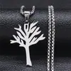 Collar de Acero Inoxidable para Hombre Estilo Hip-Hop Árbol de la Vida Transfronterizo Europeo y Americano Colgante de Alta Calidad Accesorios
