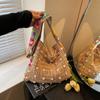 Bolso Grande de Punto Literario para Mujer 2025 Nueva Moda Estilo Perezoso Bolso Tote Sobaco Verano Gran Capacidad Bolso Tejido