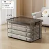 Caja de Almacenamiento Transparente para Uso Doméstico, Gran Capacidad, Engrosada con Tapa, Caja Organizadora de Ropa y Edredones, Caja de Almacenamiento para Armario de Dormitorio al por Mayor
