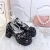 Sapatos de salto alto brancos estilo estrangeiro respiráveis arte lolita aumento de altura lolita escura sapatos femininos fofos estudantes